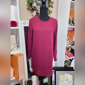 Burgundy long sleeve dress